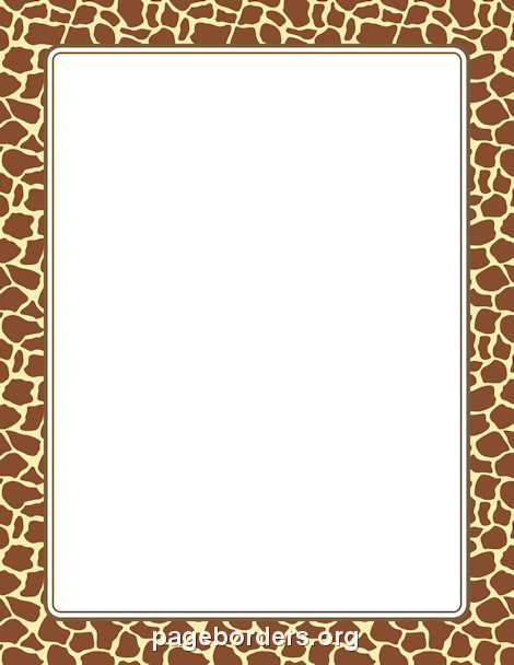 Giraffe Print Border: Clip Art, Page Border, and Vector Graphics