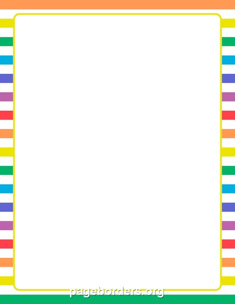 Rainbow and White Striped Border: Clip Art, Page Border, and ...