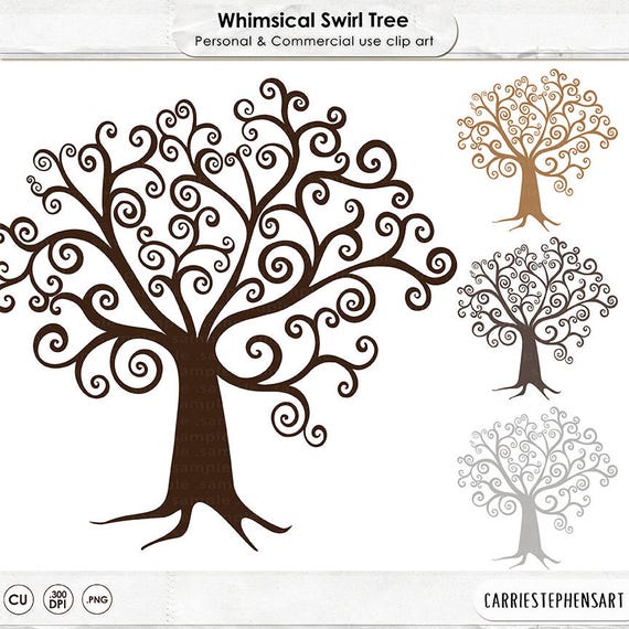 Tree Clipart, DIY Family Tree Clip Art, Whimsical Wish Tree ...