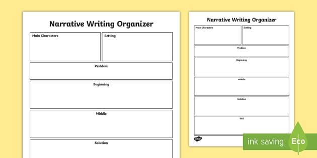 Narrative Writing Graphic Organizer for 3rd-5th Grade