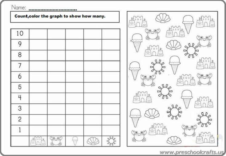 Free Printable Colored Graph Worksheets | Summer math worksheets ...