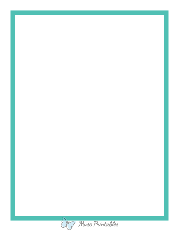 Printable Blue-Green Medium Line Page Border