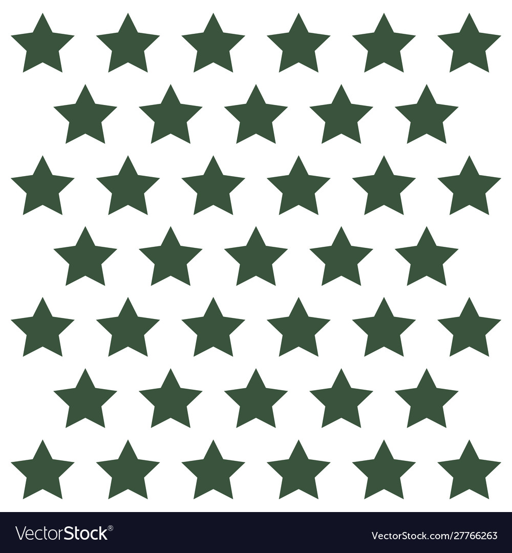 Pattern green stars on white background Royalty Free Vector
