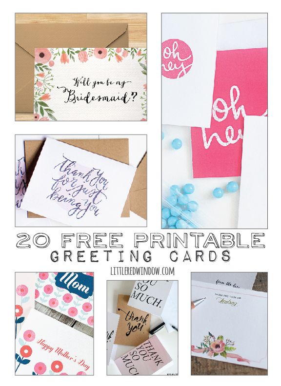 20 Free Printable Greeting Cards
