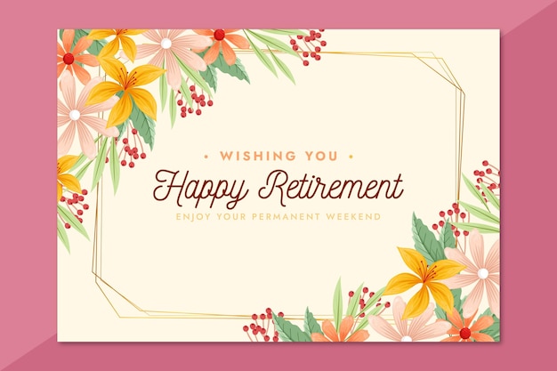 Premium Vector | Hand drawn retirement greeting card