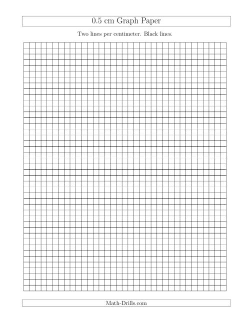 0.5 cm Graph Paper with Black Lines (A)