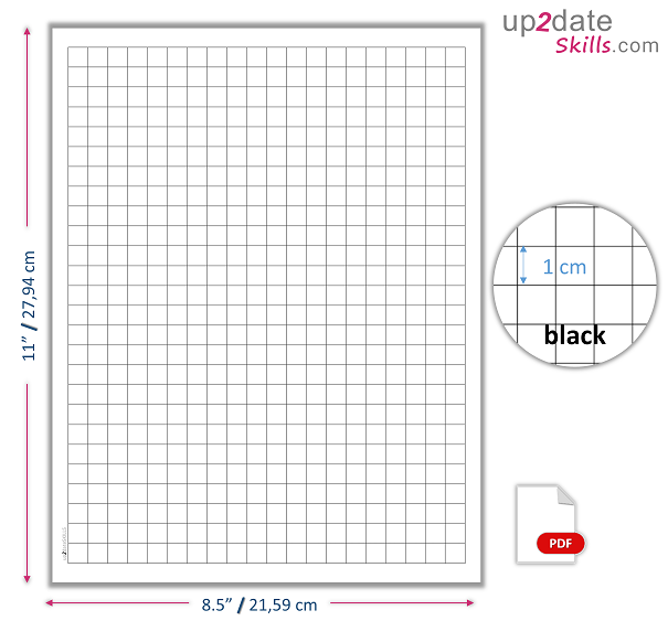 Printable graph paper - 1cm grid - US Letter - up2dateskills