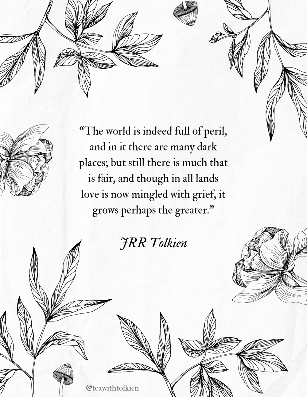 Full of Peril Printable Quote — Tea with Tolkien