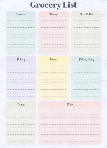 Free Grocery List Google Docs Templates - gdoc.io