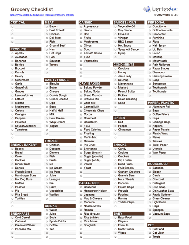 Download the Grocery Checklist