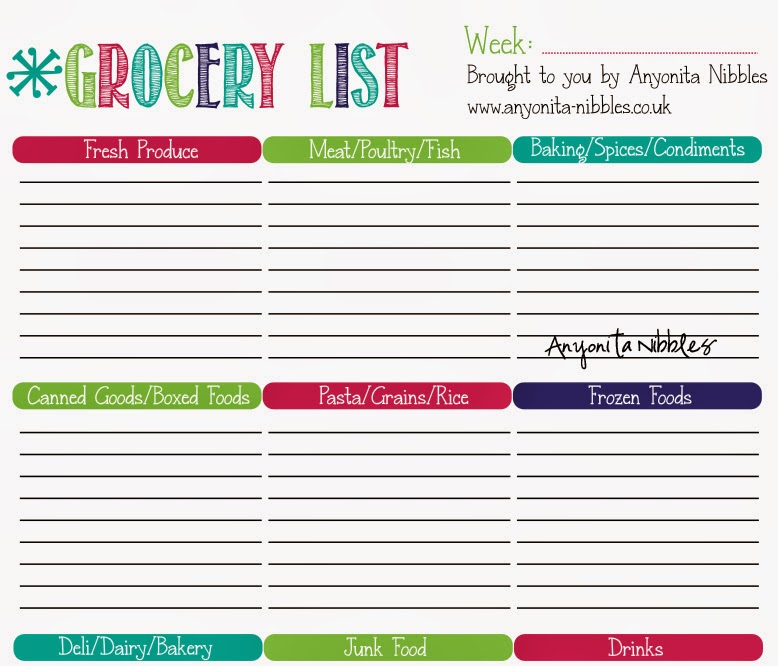 Anyonita Nibbles | Gluten-Free Recipes : Free Grocery List &  Meal ...