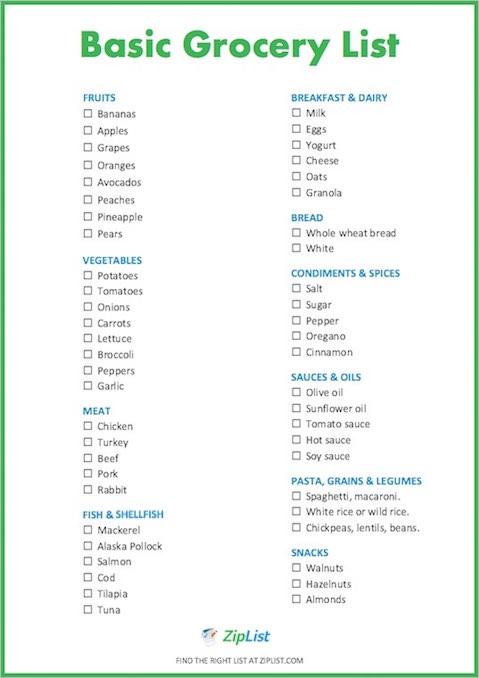 ▷ Printable Grocery List Templates in PDF &  WORD【FREE】