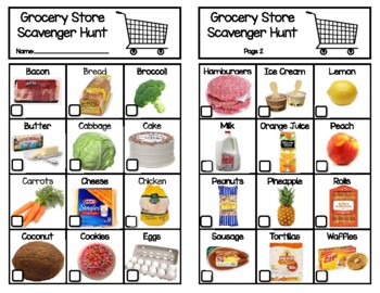 printable grocery store scavenger hunt