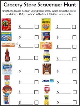 printable grocery store scavenger hunt