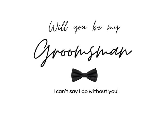 Custom Printable Groomsman Invitation, Downloadable Be My ...