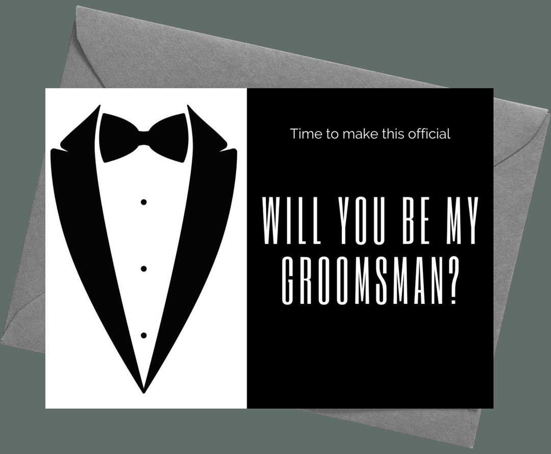 Groomsman Proposal Card Printable Will You Be My Groomsman Card ...