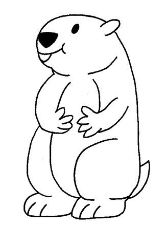 Groundhog-Day Crafts - Print your Groundhog Coloring Page