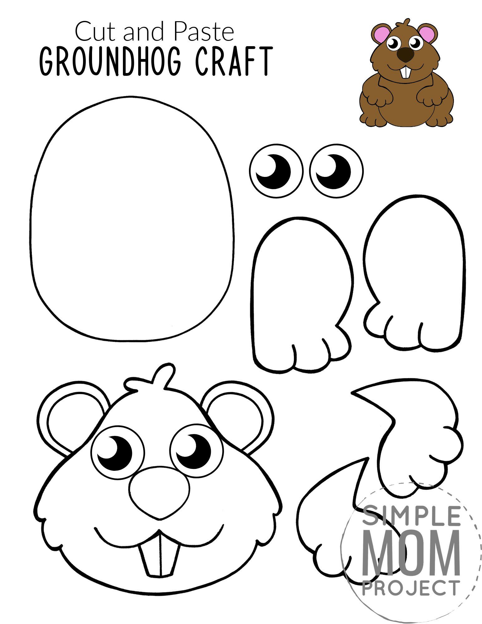 Free Printable Groundhog Craft for Kids - Simple Mom Project