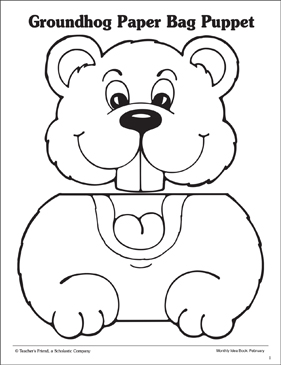 Groundhog: Paper Bag Puppet Pattern | Printable Arts and Crafts ...