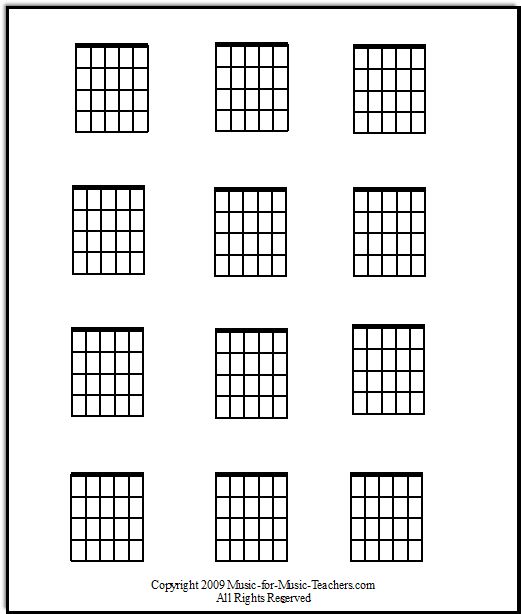 printable guitar chord chart blank