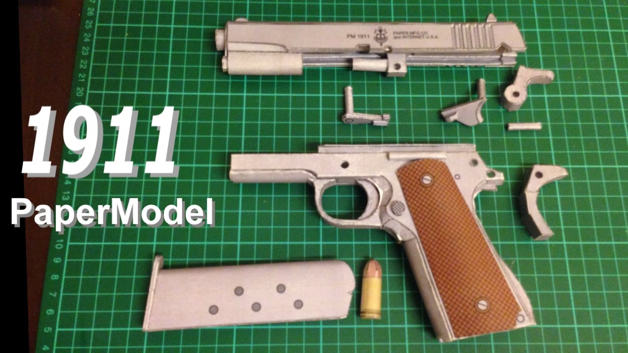 How to make a paper 1911 - papercraft gun build &  review.