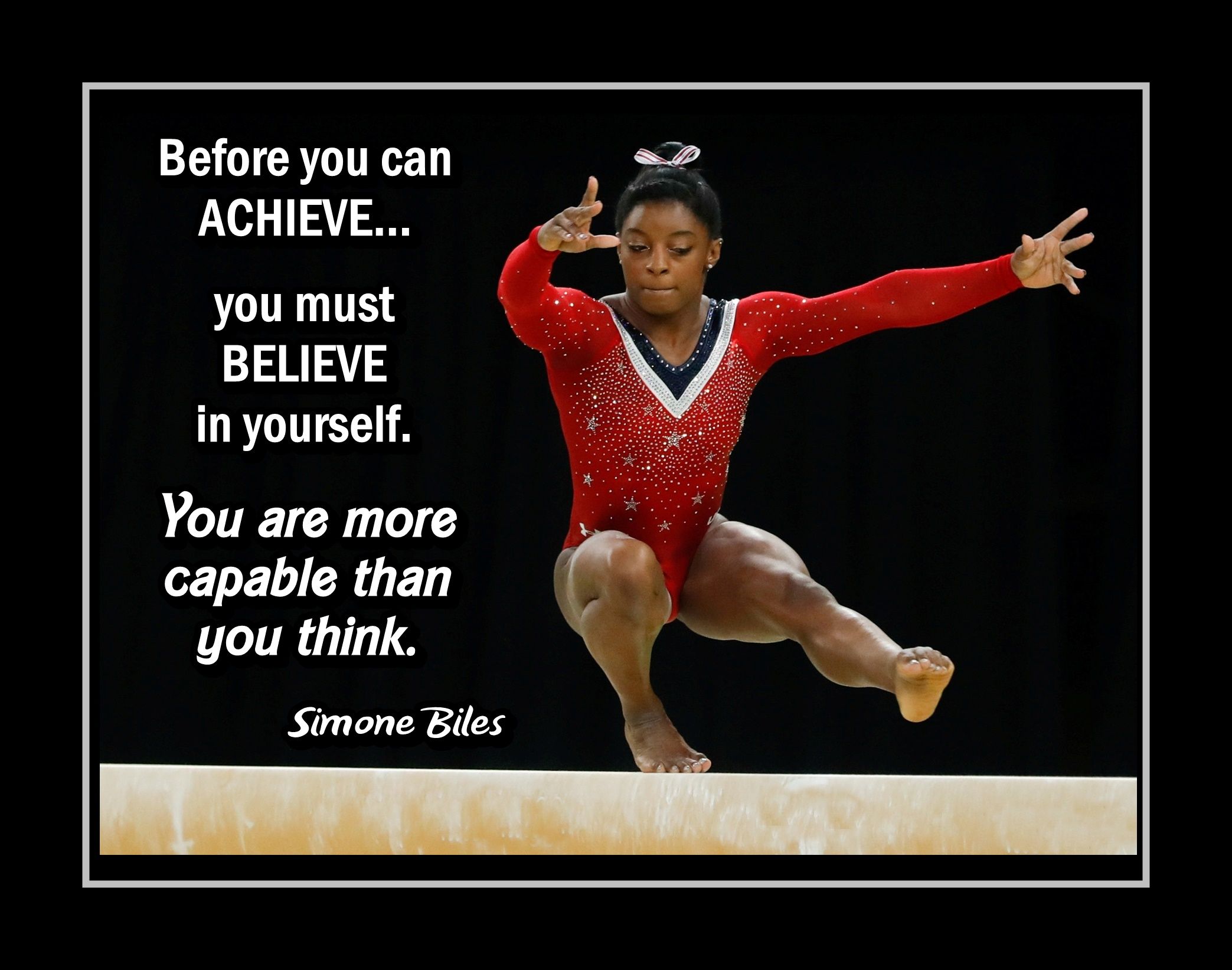 Gymnastics bedroom wall decor with a gymnastics quote - The Artsy Spot
