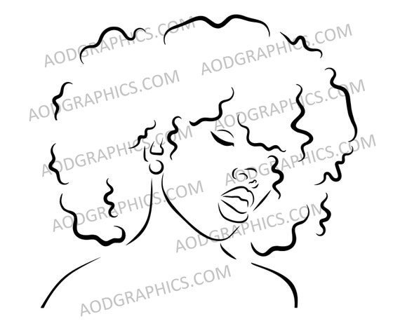 Afro Hair Woman Stencil Art, Paint &  Sip, Black Woman Printable ...