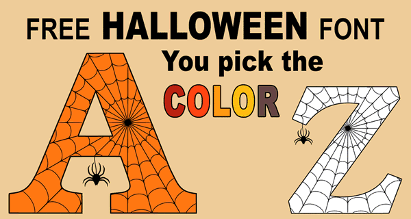 Halloween Font (Printable Letters, Numbers, and Alphabet Clipart ...