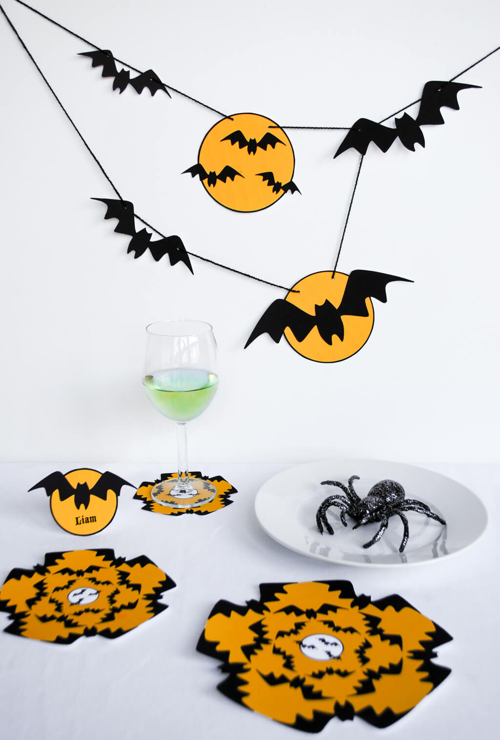 Black &  Orange Halloween Banner With 3-D Bats - Free | Kim Byers