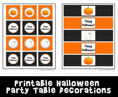 Printable Black and Orange Happy Halloween Banner, Halloween Party ...