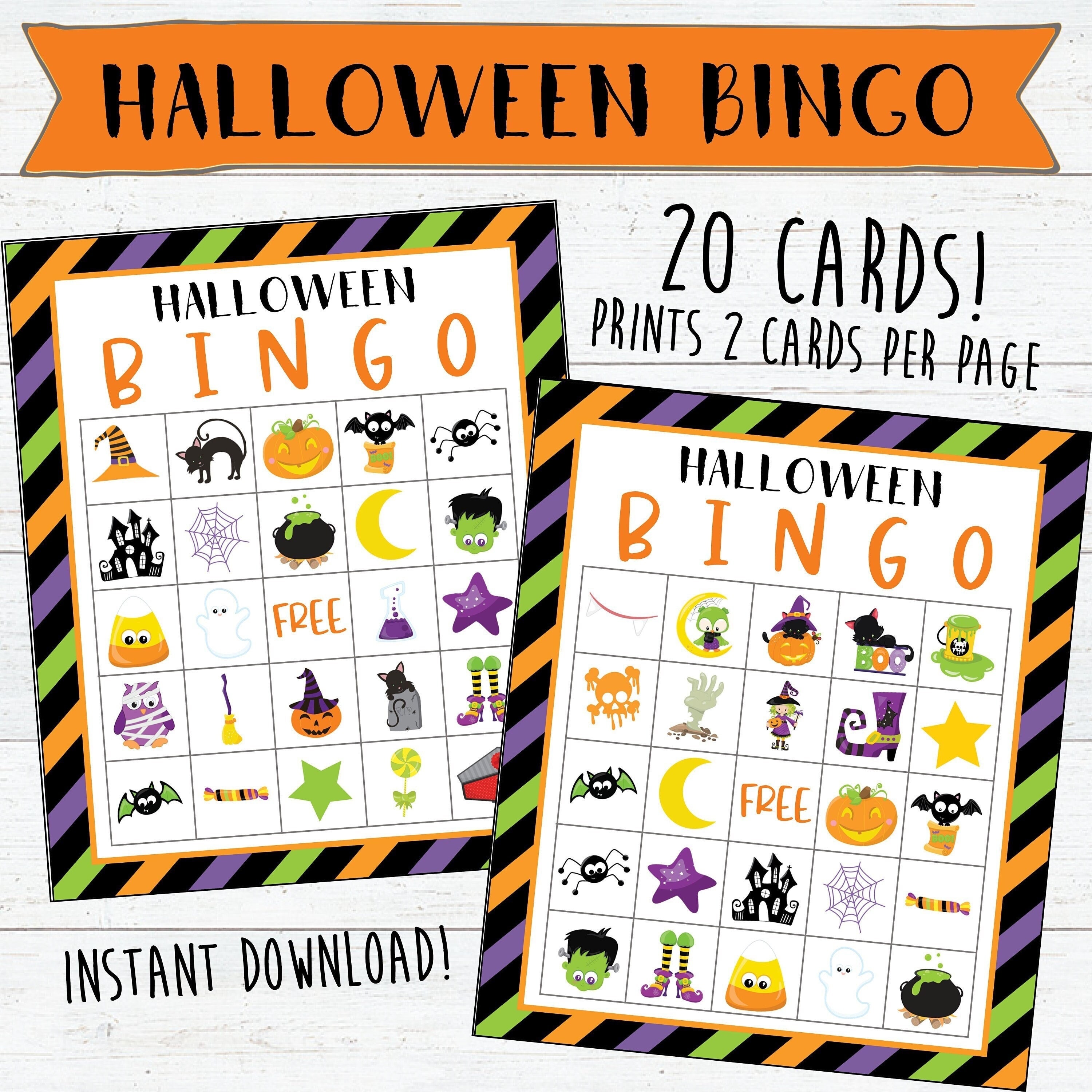 12 Sets Of Free Printable Halloween Bingo Cards Worksheets Library