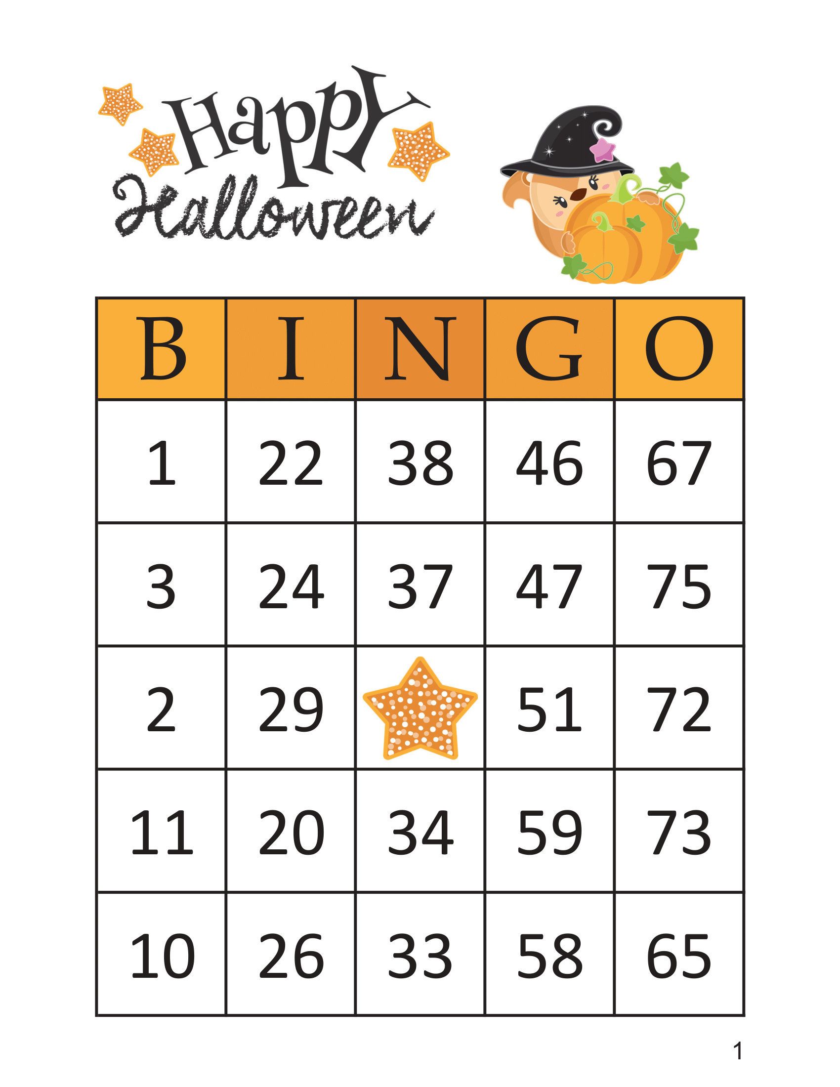 Free Printable Halloween Bingo Cards With Numbers Download Free 