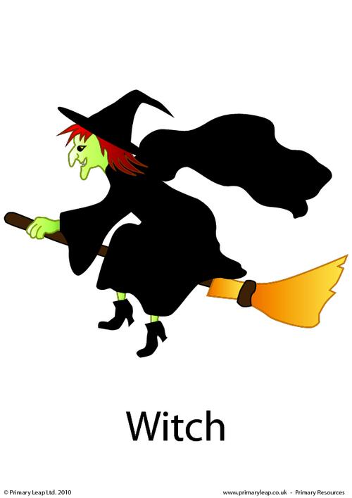 Holidays And Months: Halloween flashcard witch | Worksheet ...