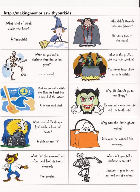 Halloween Jokes Lunch Box Notes {Printables} - Making Memories ...