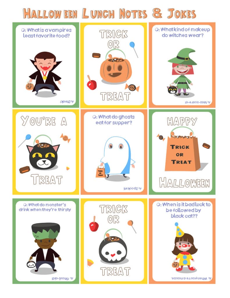 printable halloween lunchbox jokes