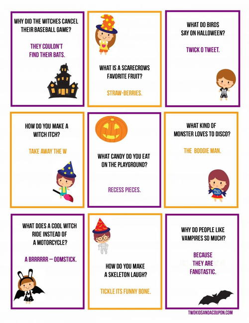 Free Printable Halloween Lunchbox Jokes | AllFreePaperCrafts.com