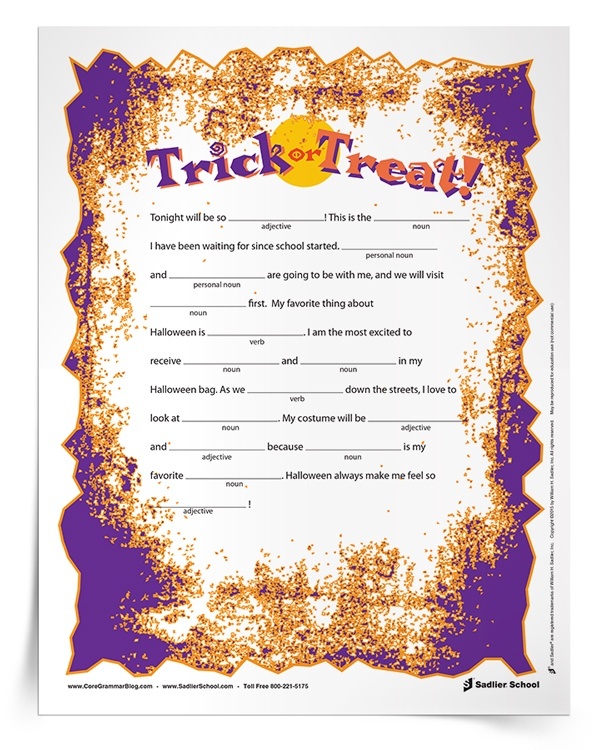 printable halloween mad libs for middle school