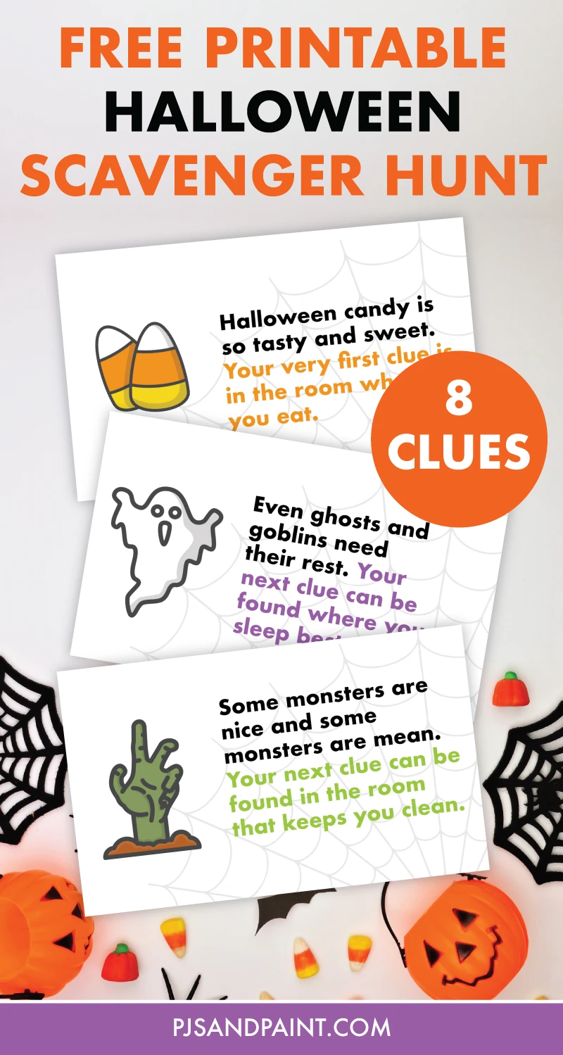 printable halloween scavenger hunt clues