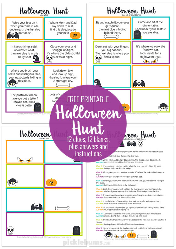 printable halloween scavenger hunt