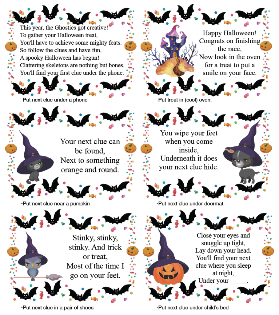 printable halloween scavenger hunt