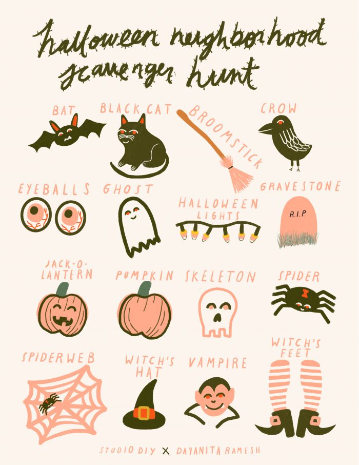 printable halloween scavenger hunt