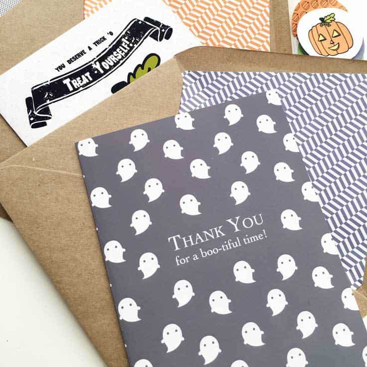 printable halloween thank you cards