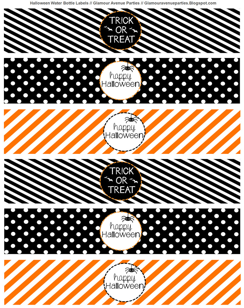 printable halloween water bottle labels free