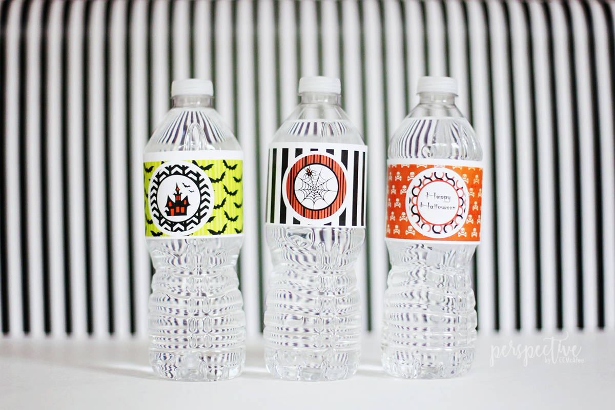 printable halloween water bottle labels free