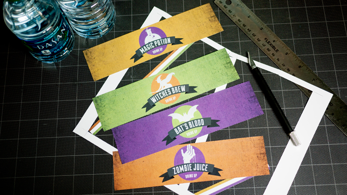 printable halloween water bottle labels free