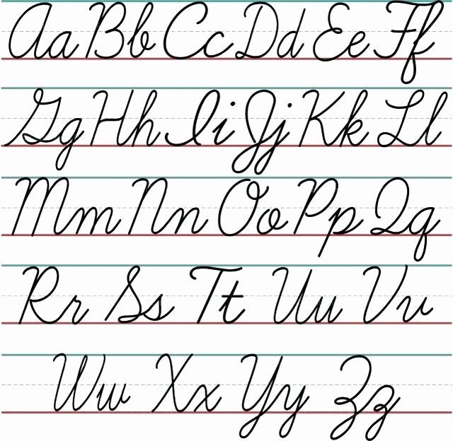 printable handwriting alphabet chart