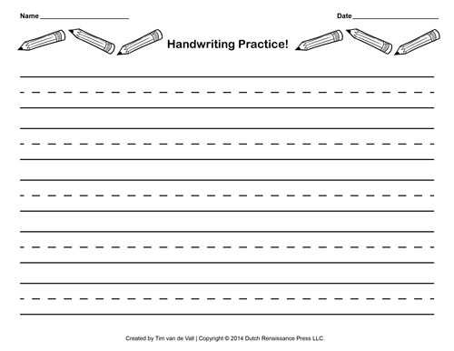 Handwriting Practice Paper for Kids | Blank PDF Templates