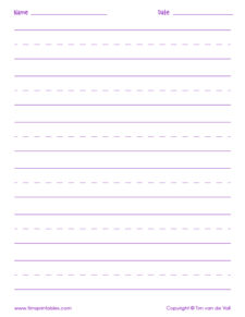 printable handwriting paper for kindergarten