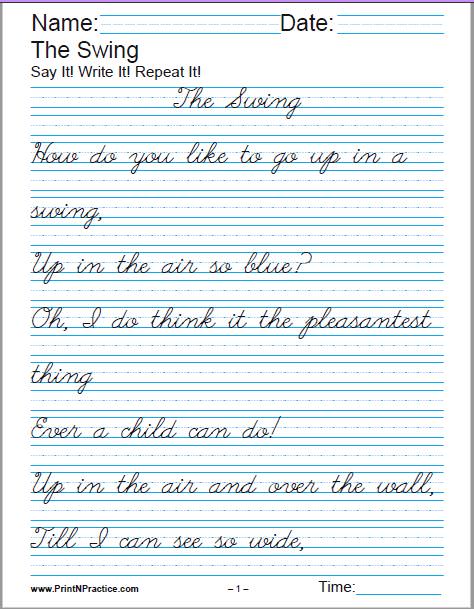 Printable Handwriting Worksheets ⭐ Manuscript And Cursive Worksheets