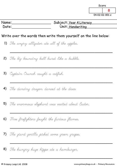 Year 4: Literacy Printable Resources &  Free Worksheets for Kids
